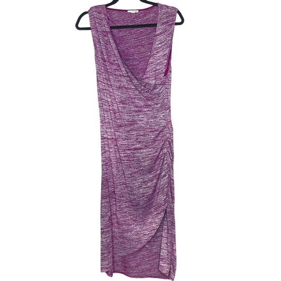 Wilfred Free ‘Izidora’ Marled Purple Faux Wrap Dress Size Large - Picture 2 of 8